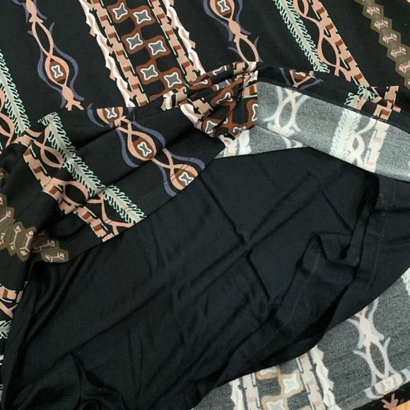 Free People Stella Black Patterned Mock Neck Lined Mini Dress - Picture 8 of 11